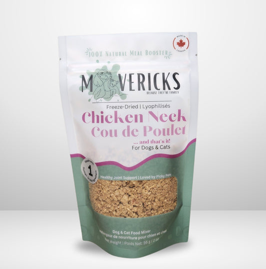 Freeze Dried Chicken Neck Powder for Dogs & Cats - Joint Support Dog & Cat Food Topper