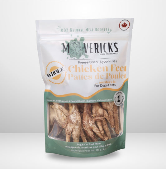 Freeze Dried Whole Chicken Feet for Dogs & Cats, Joint & Dental Support Dog & Cat Food Topper