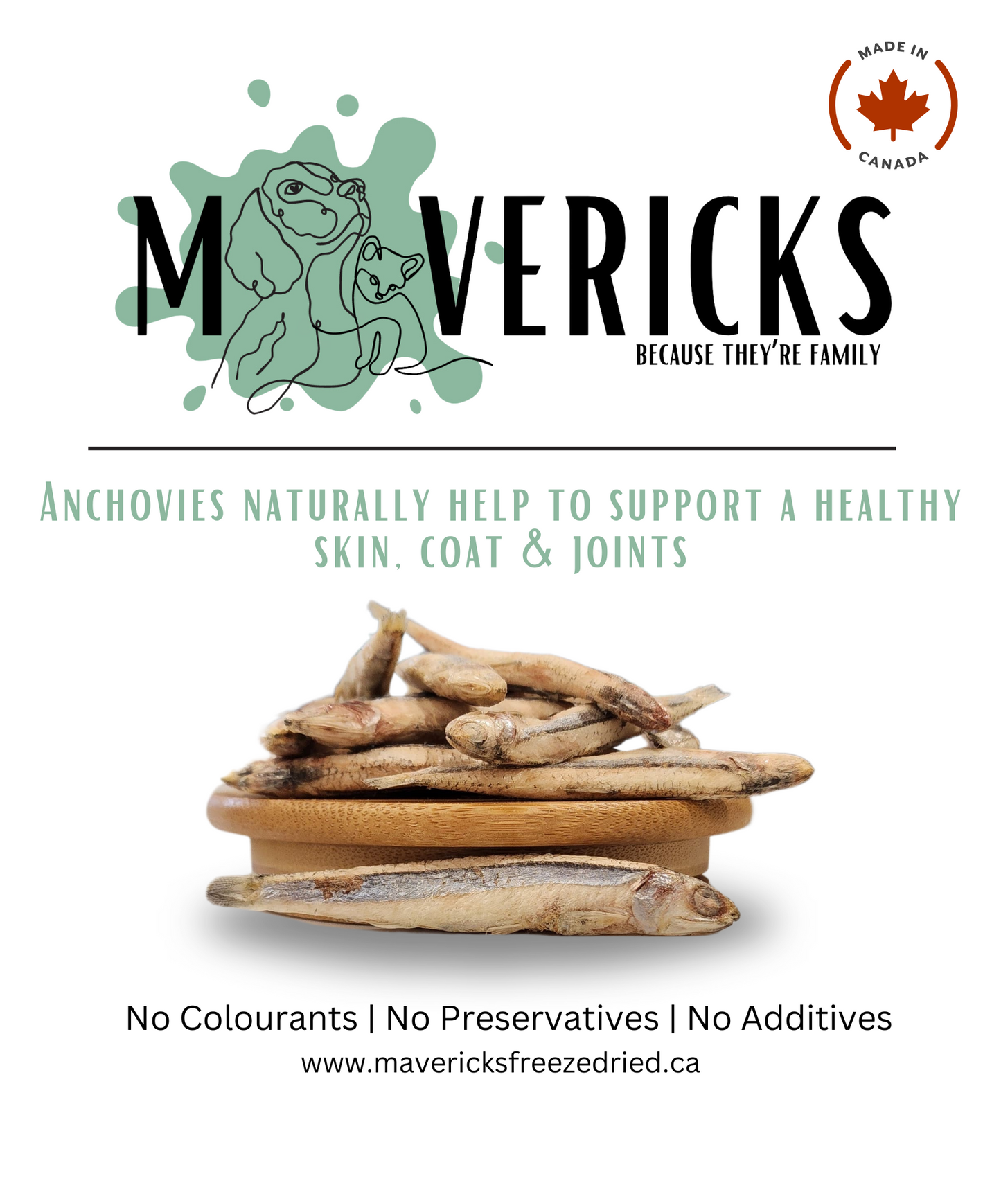 Freeze Dried Anchovies For Dogs & Cats, Dog & Cat Food Topper