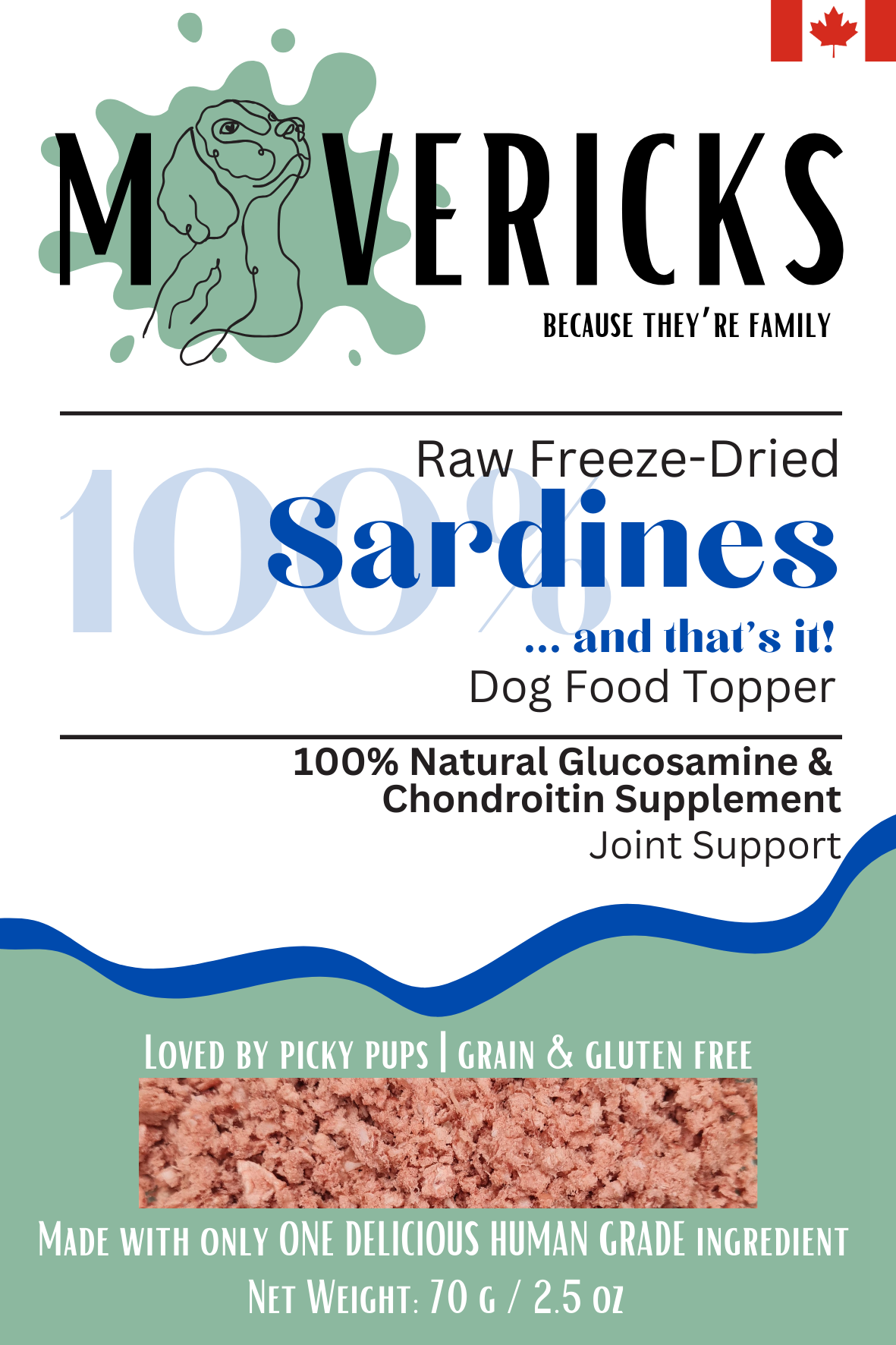 Freeze Dried Sardine Powder for Dogs - Skin and Coat Support