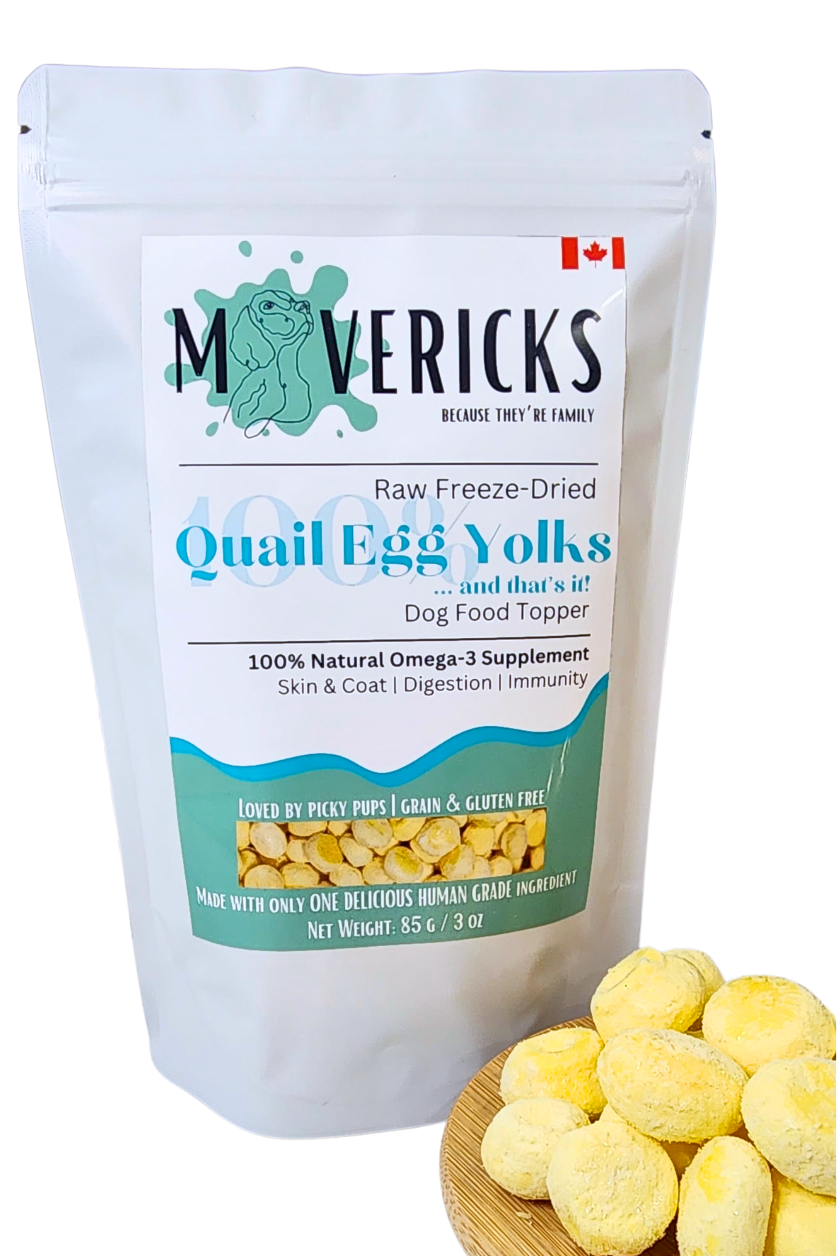Freeze Dried Quail Egg Yolks for Dogs, Skin & Coat, Antioxidant Dog Food Topper