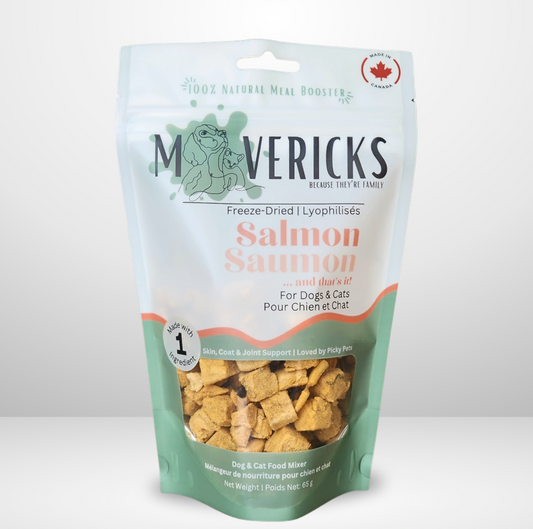 Freeze Dried Salmon for Dogs & Cats - Skin and Coat Support Dog and Cat Food Topper