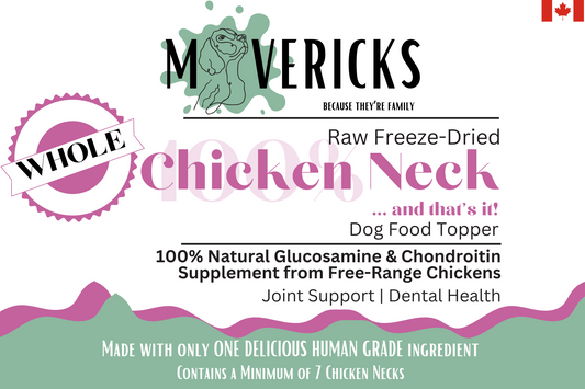 Freeze Dried Whole Chicken Necks for Dogs - Joint & Dental Support Dog Food Topper